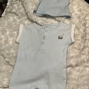 Luxe Light Blue Kids One Piece with Hat